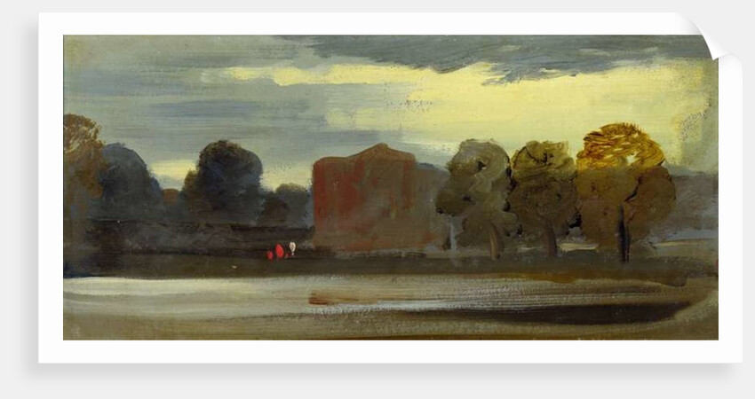 Landscape with Lake previously attributed to J.M.W. Turner and also attributed to Peter de Wint, 1828-29 by English School