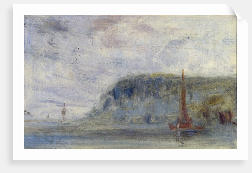Coast with Cliffs and Boats previously attributed to J.M.W. Turner and also attributed to Peter de Wint by English School