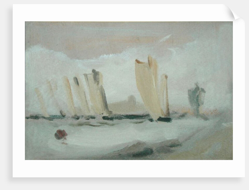 Yacht Racing on the Solent, previously attributed to J.M.W. Turner and also attributed to Peter de Wint, c.1827 by English School