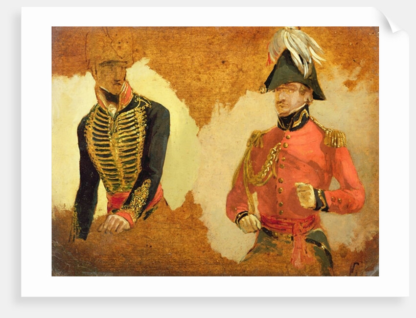 Studies of Royal Horse Artillery Uniform, and of an A.D.C. to the Commander in Chief: a study for 'The Battle of Waterloo' , 1815 by George Jones