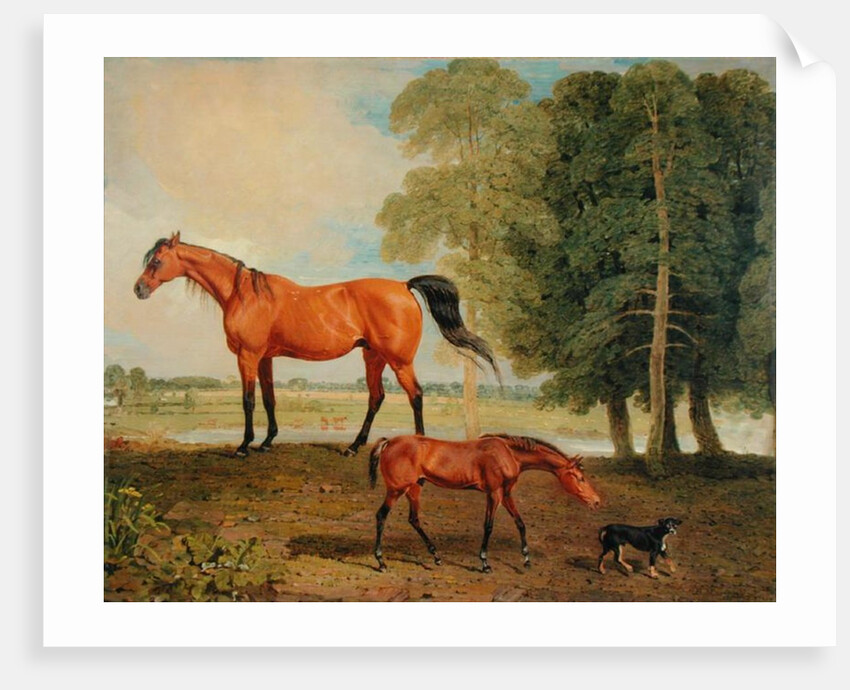 Broodmare with Foal and Terrier by Benjamin Marshall
