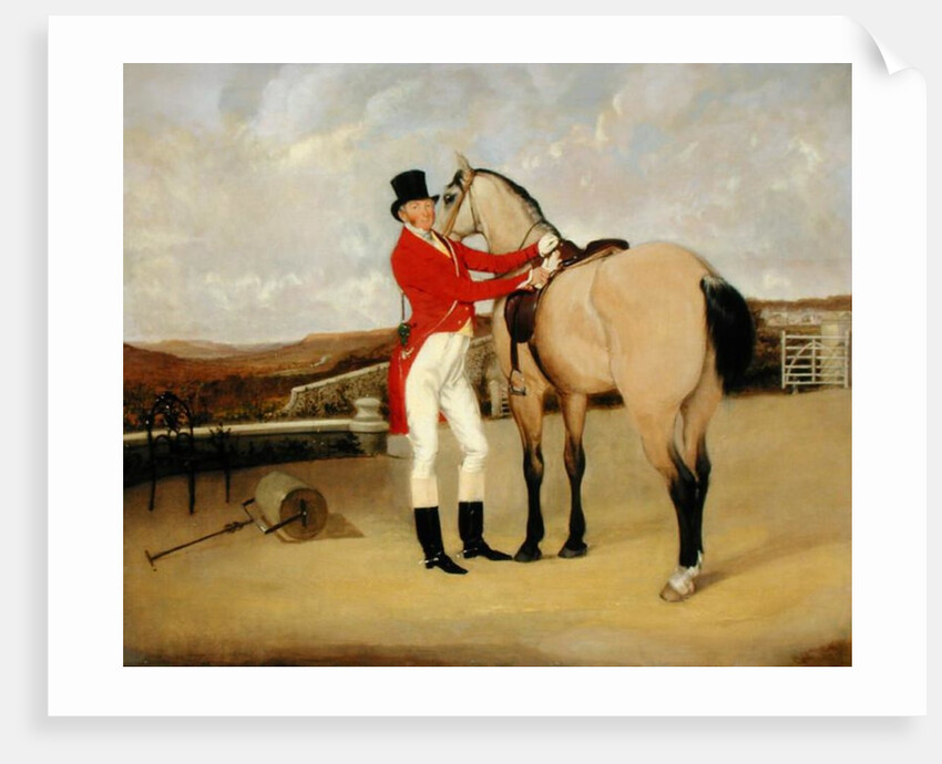 James Taylor Wray of the Bedale Hunt with his Dun Hunter by Anson A. Martin
