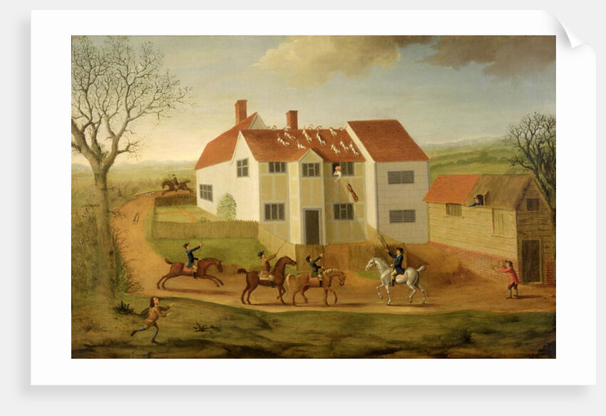 John Sidey and his Hounds at a Farmhouse near Hadleigh, Suffolk by James I Dunthorne