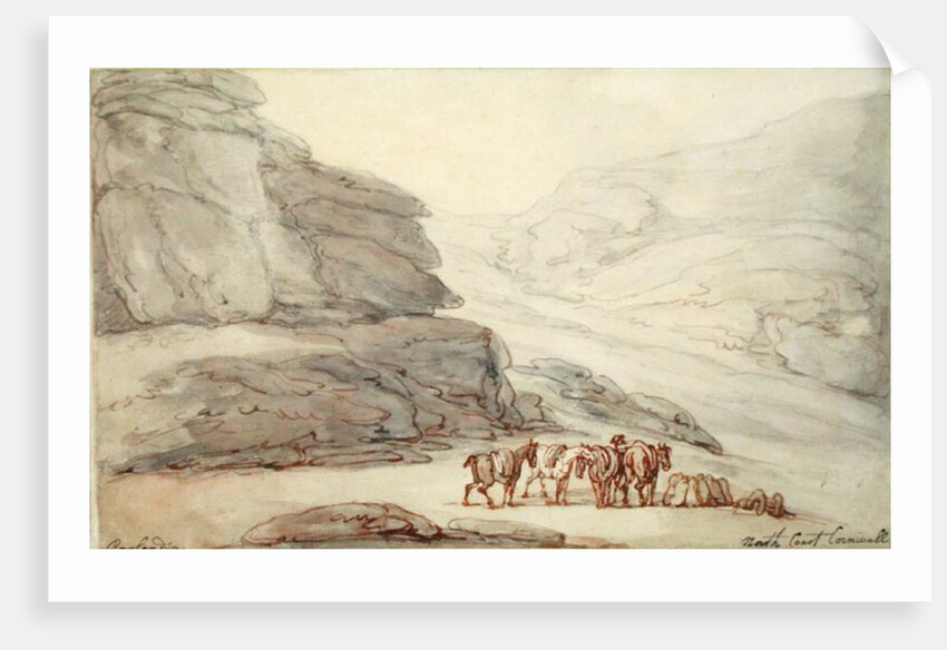 Rocky scene on the North Coast, Cornwall by Thomas Rowlandson