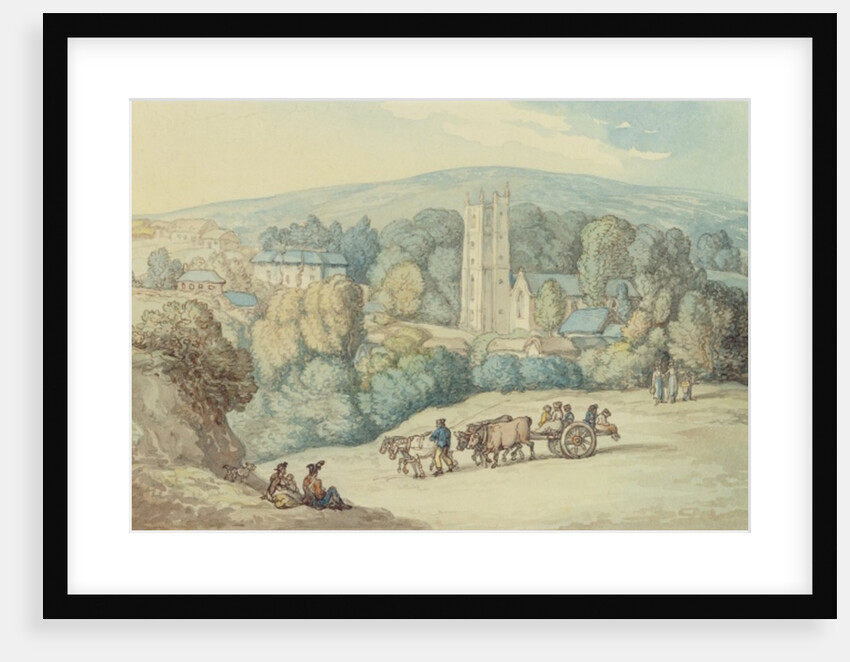 The Church and Village of St. Cue, Cornwall, c.1812 by Thomas Rowlandson