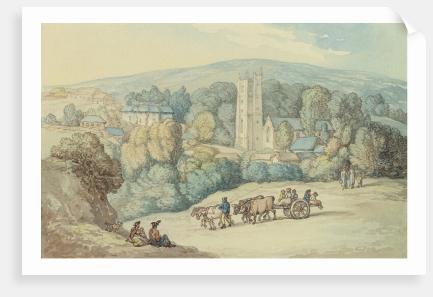 The Church and Village of St. Cue, Cornwall, c.1812 by Thomas Rowlandson