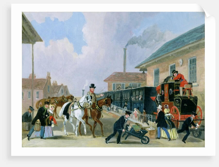 The Louth-London Royal Mail Travelling by Train from Peterborough East in December 1845 by James Pollard