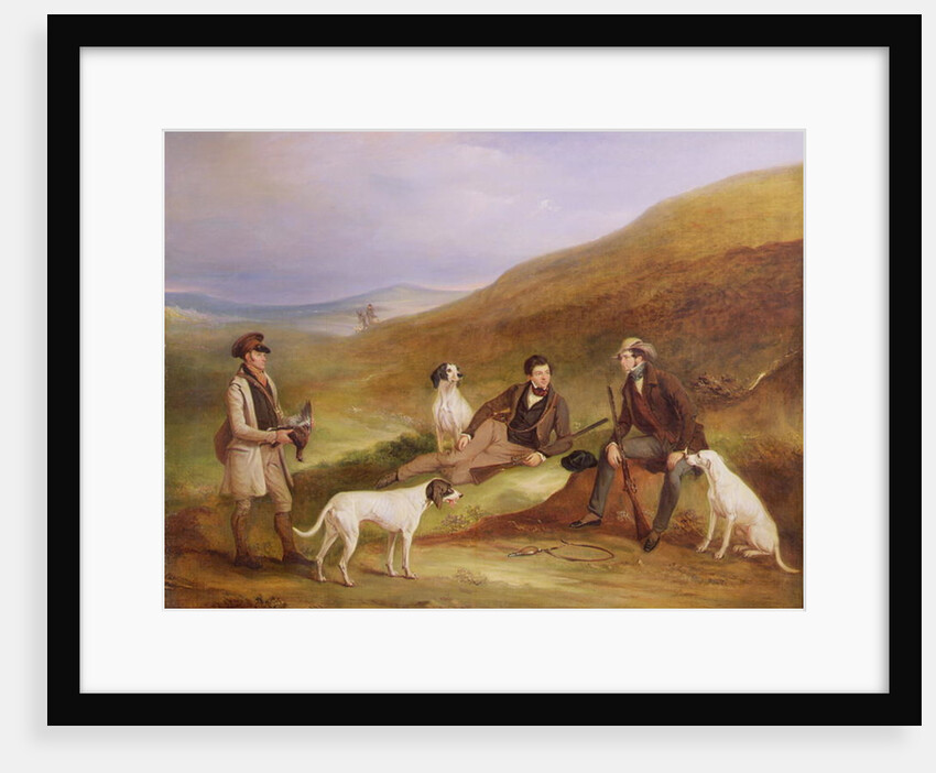 Edward Horner Reynard and his Brother, George, Grouse Shooting with the Keeper, Tully Lamb, at Middlesmoor, Yorkshire, 1836 by John E. Ferneley