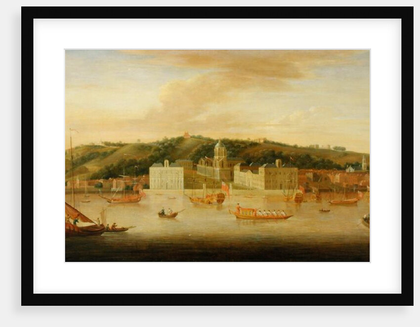 A View of Greenwich from the River with many Boats by Jan Griffier