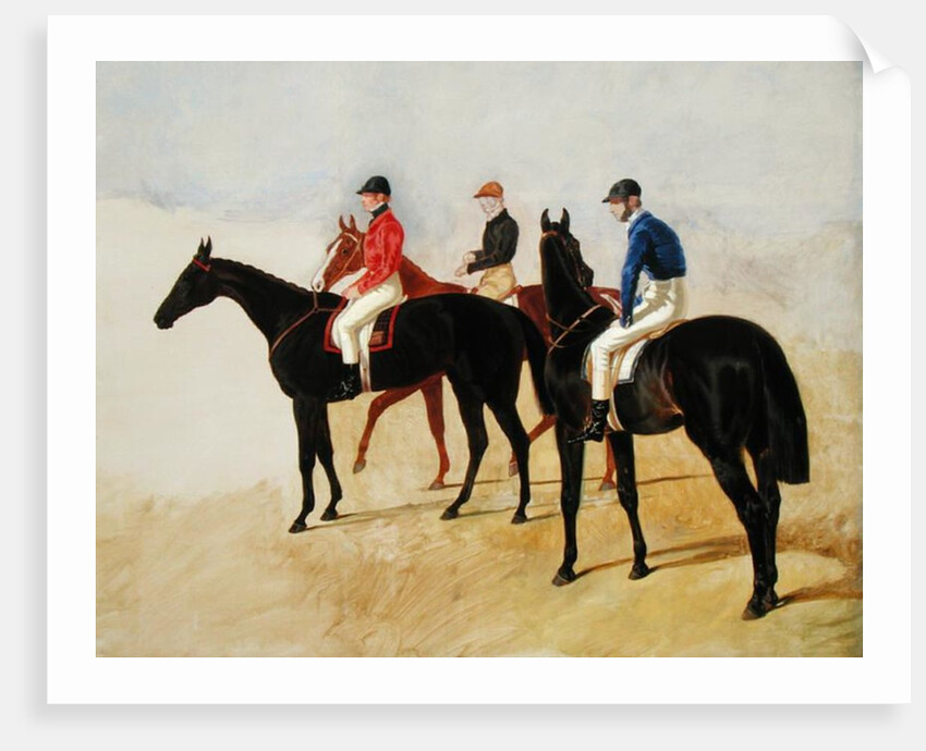 Study of Three Steeplechase Cracks: Allen McDonough on Brunette, Tom Oliver on Discount and Jem Mason on Lottery by John Frederick Herring Snr