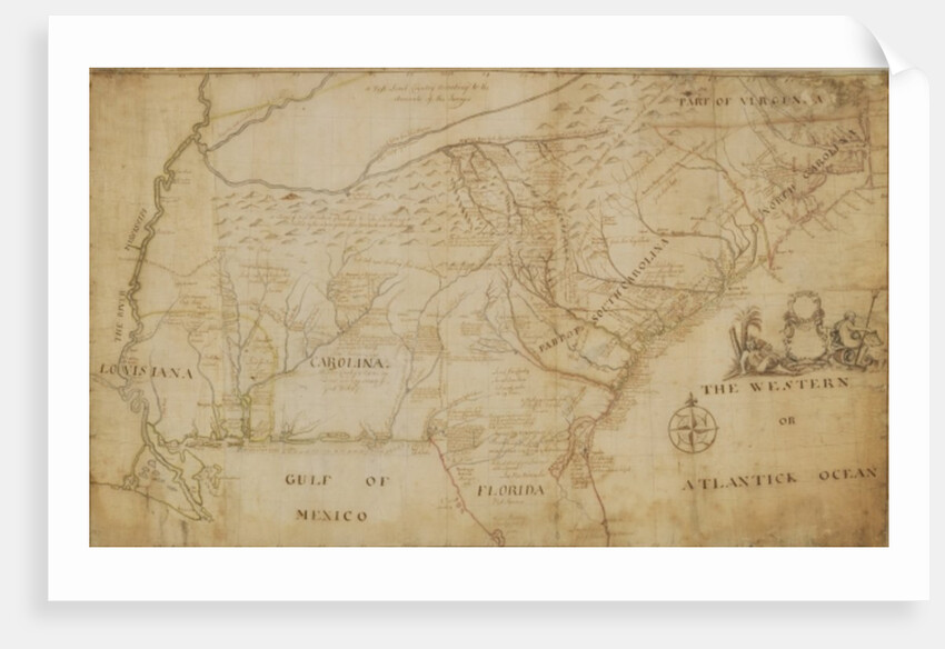 Map of the Southeastern part of North America, 1721 by William Hammerton