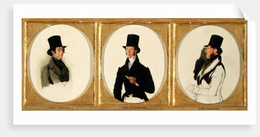 Studies for the Portraits of Lord Eglinton, Lord Douglas and Lord Stradbroke in 'The Waterloo Cup Coursing Meeting', 1840 by Richard Ansdell