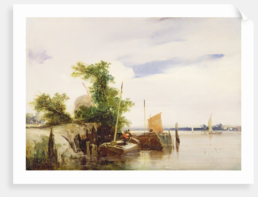 Barges on a River, c.1825-26 by Richard Parkes Bonington