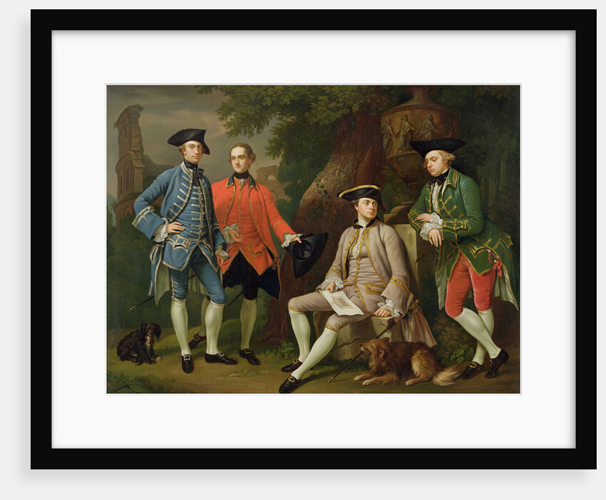 James Grant of Grant, John Mytton, the Honorable Thomas Robinson and Thomas Wynne, c.1760 by Nathaniel Dance