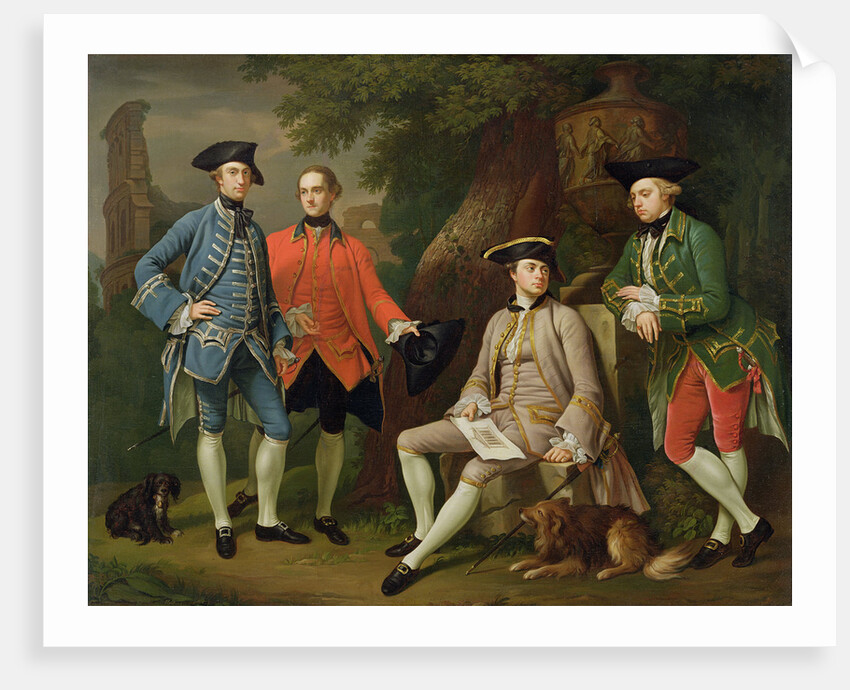 James Grant of Grant, John Mytton, the Honorable Thomas Robinson and Thomas Wynne, c.1760 by Nathaniel Dance