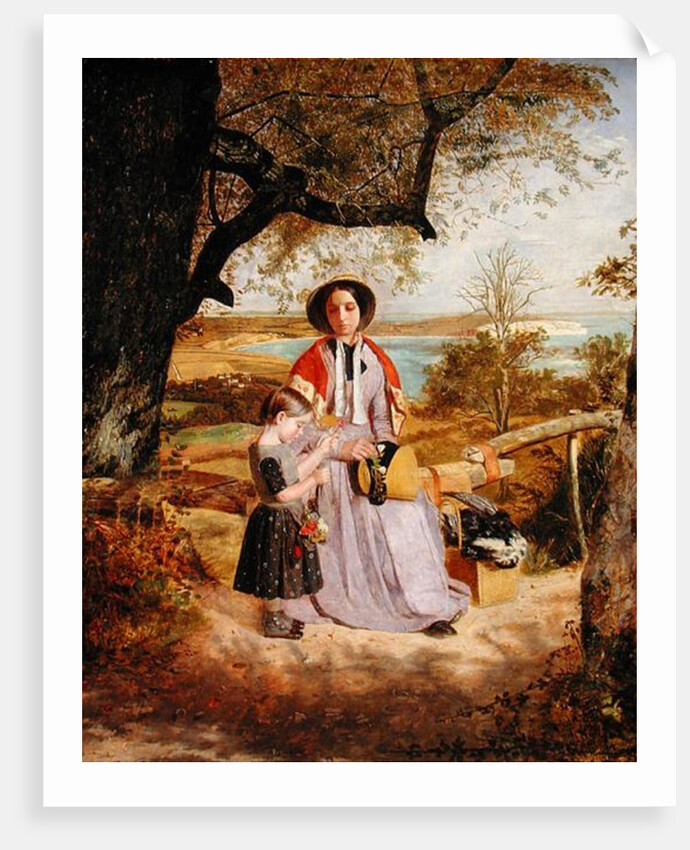 Mother and Child by a Stile, with Culver Cliff, Isle of Wight, in the distance, c.1849-50 by James Collinson