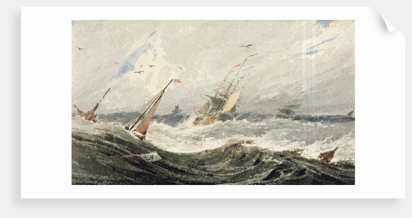 Boats on a Stormy Sea by Francois Louis Thomas Francia