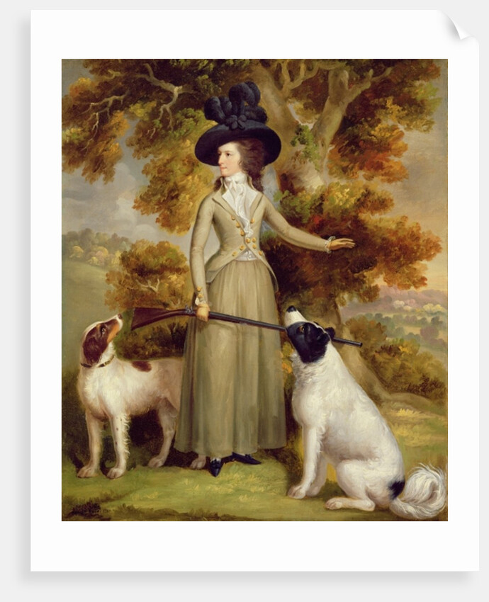 The Countess of Effingham with Gun and Shooting Dogs, 1787 by George Haugh