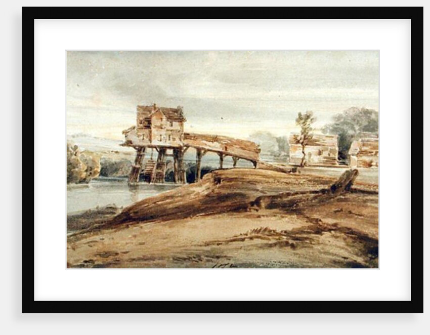 The Watermill above the Bridge at Charenton, after a painting by Thomas Girtin by Francois Louis Thomas Francia