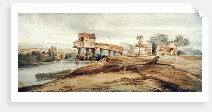 The Watermill above the Bridge at Charenton, after a painting by Thomas Girtin by Francois Louis Thomas Francia