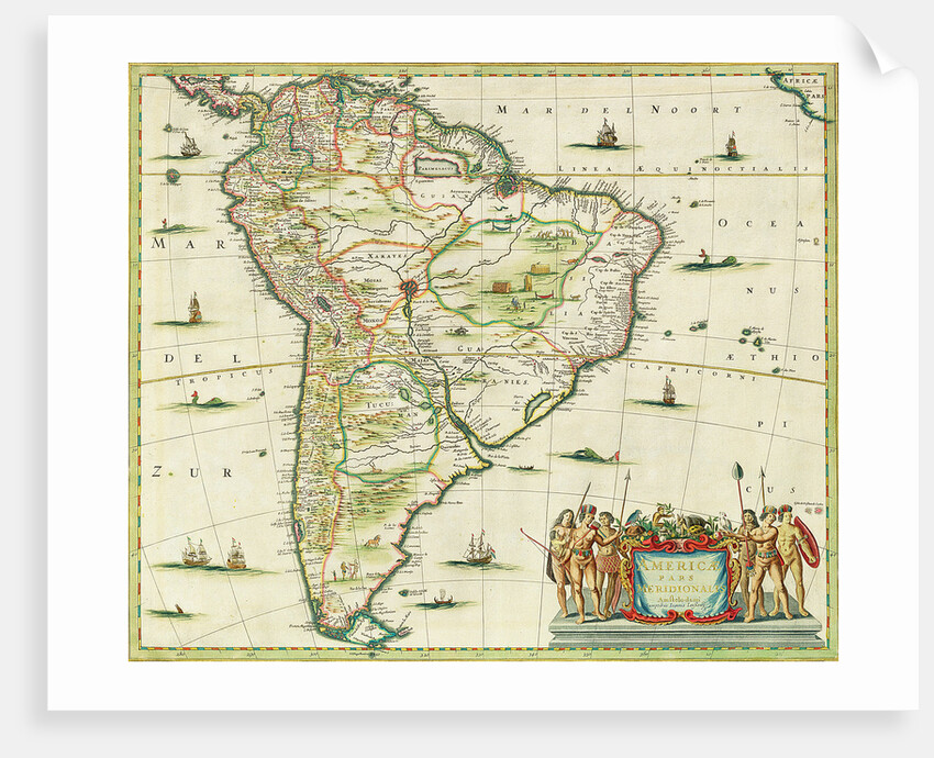 America Pars Meridionalis, page 93 of 'Atlas Minor Sive Geographia Compendiosa, qua Orbis Terrarum' compiled by Nicolaes Visscher 1655 by Joannes Jansson