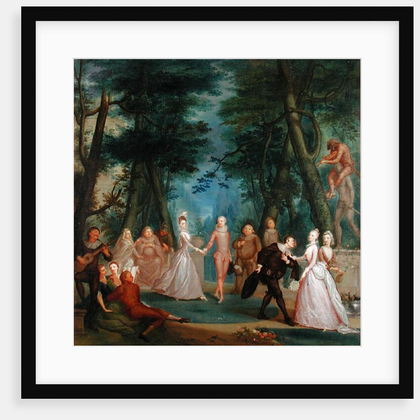 Scene in a Park, with figures from the Commedia dell'Arte, c.1735 by Marcellus the Younger Laroon