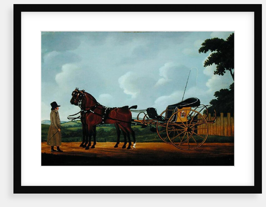 A Gentleman with his Pair of Bays Harnessed to a Curricle by John Cordrey