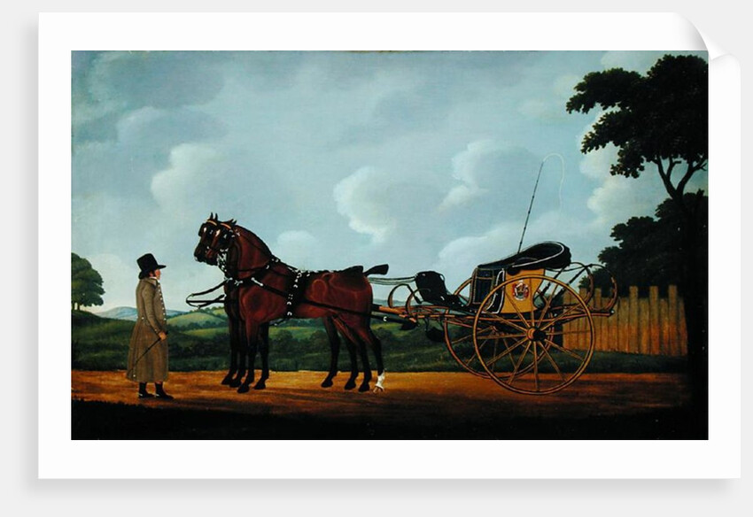 A Gentleman with his Pair of Bays Harnessed to a Curricle by John Cordrey