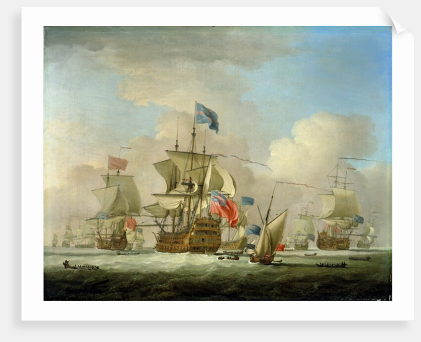British Men-of-War and a Sloop, c.1720-30 by Peter Monamy