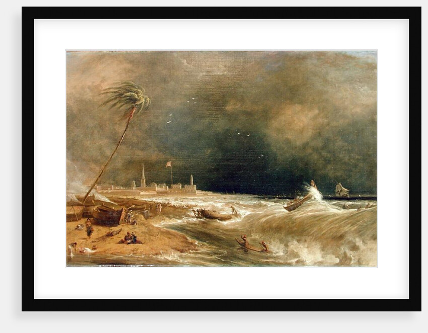 Madras, or Fort St. George, in the Bay of Bengal - A Squall Passing Off, 1833 by William Daniell