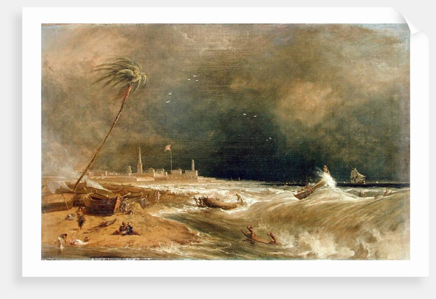 Madras, or Fort St. George, in the Bay of Bengal - A Squall Passing Off, 1833 by William Daniell