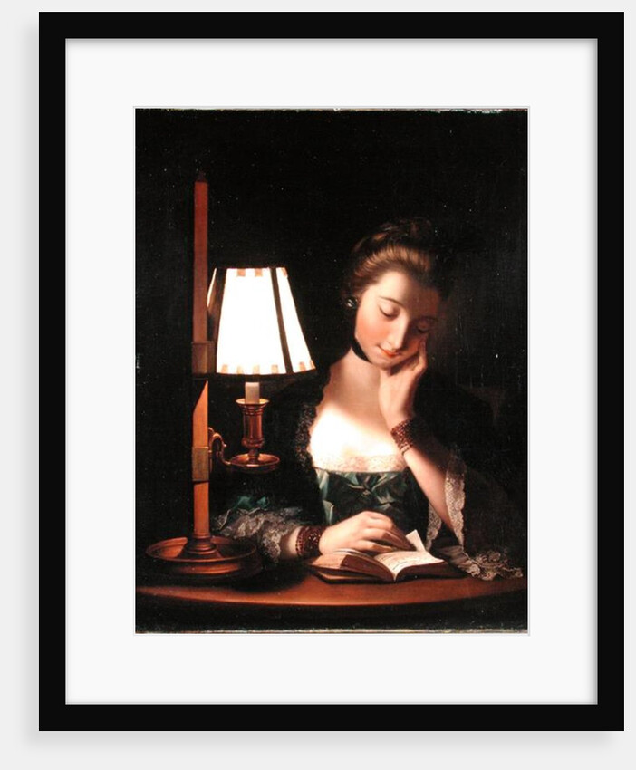 Woman Reading by a Paper-bell Shade, 1766 by Henry Robert Morland