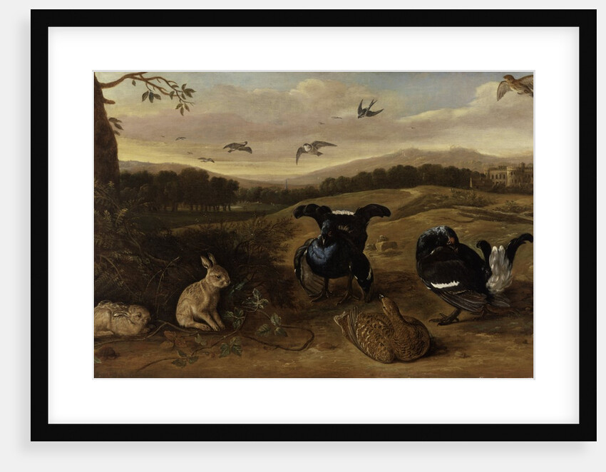 Black game, rabbits and swallows in a park, c.1700 by Leonard Knyff