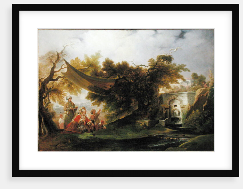 Indian Landscape with Figures near a Stream by William Daniell