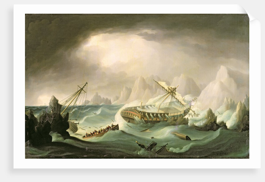 Shipwreck off a Rocky Coast by Thomas Buttersworth