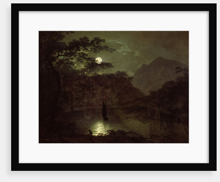 A Lake by Moonlight, c.1780-82 by Joseph Wright of Derby