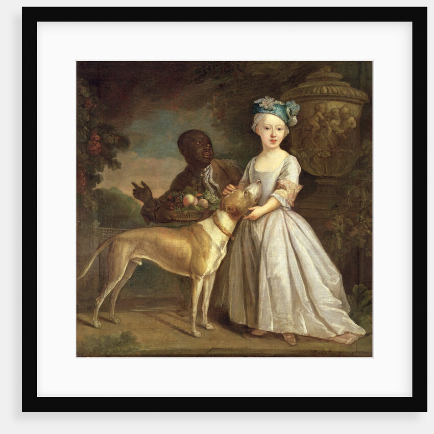 A Young Girl with a Dog and a Page, 1720-30 by Bartholomew Dandridge