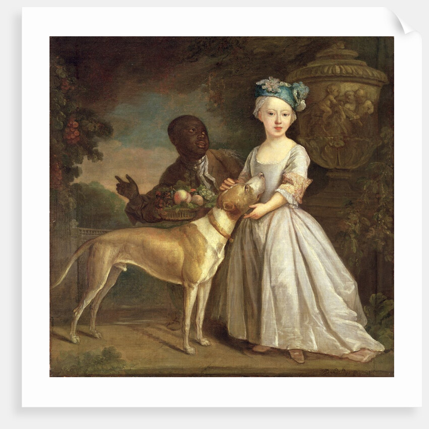 A Young Girl with a Dog and a Page, 1720-30 by Bartholomew Dandridge
