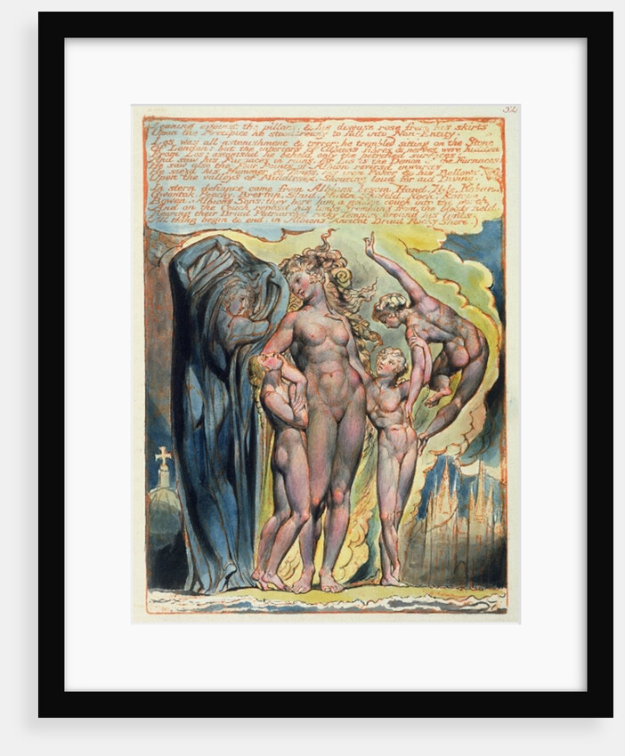 Leaning Against the Pillars... by William Blake