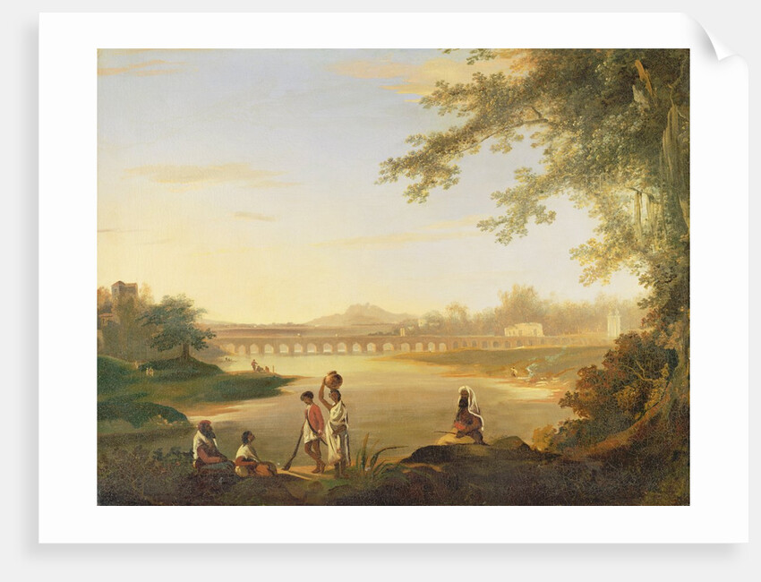 The Marmalong Bridge, with a Sepoy and Natives in the Foreground, c.1783 by William Hodges