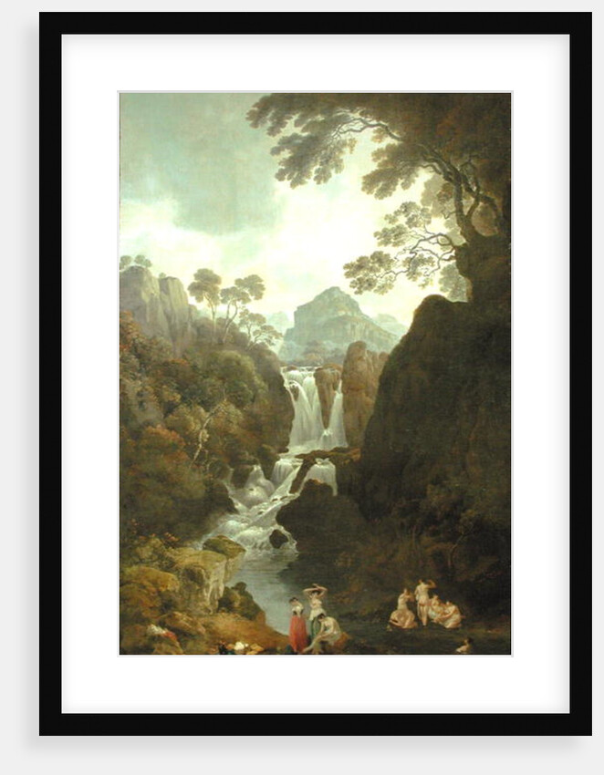 A Waterfall with Bathers, c.1800-17 by Julius Caesar Ibbetson