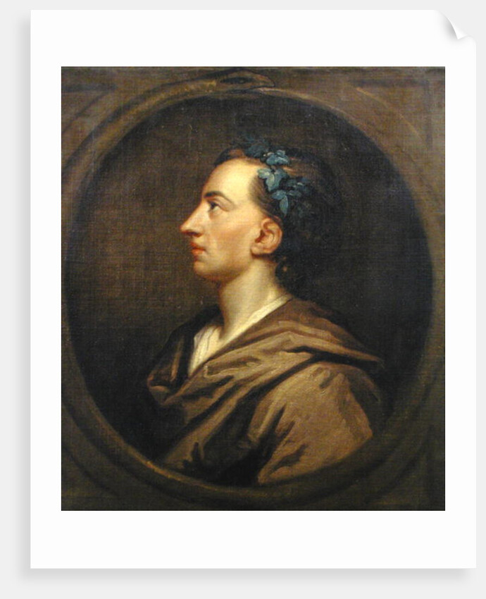 Alexander Pope Profile, Crowned with Ivy by Godfrey (studio of) Kneller