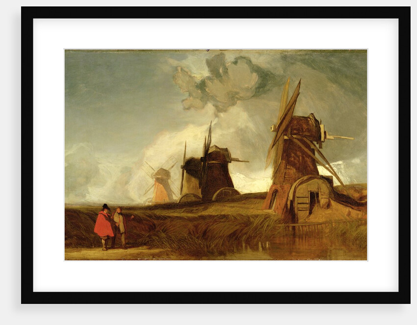 Drainage Mills in the Fens, Croyland, Lincolnshire, c.1830-40 by John Sell Cotman