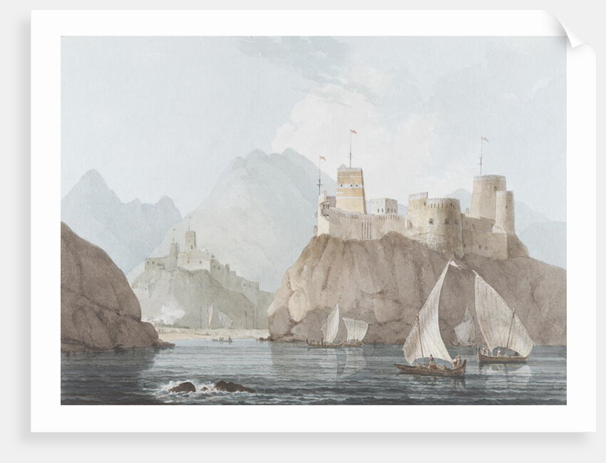 East View of the Forts Jellali and Merani, Muskah, Arabia, June 1793 by Thomas & William Daniell