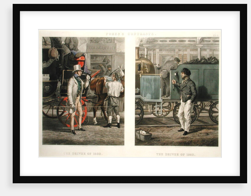 Fore's Contrasts: The Driver of 1832, The Driver of 1852 by Henry Thomas Alken