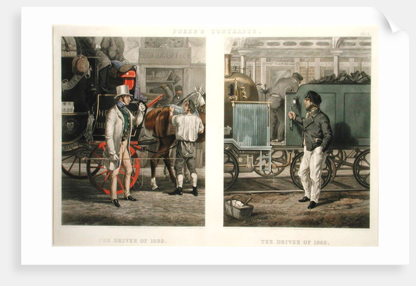 Fore's Contrasts: The Driver of 1832, The Driver of 1852 by Henry Thomas Alken