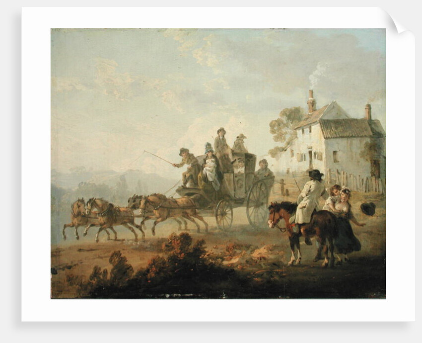 A Stage Coach on a Country Road, 1792 by Julius Caesar Ibbetson