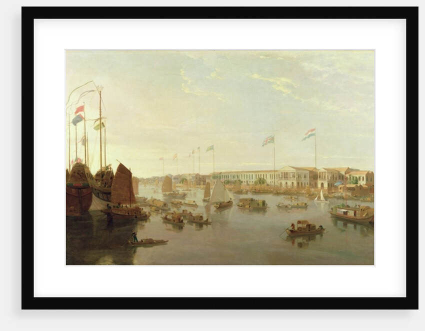 The European Factories, Canton, 1806 by William Daniell