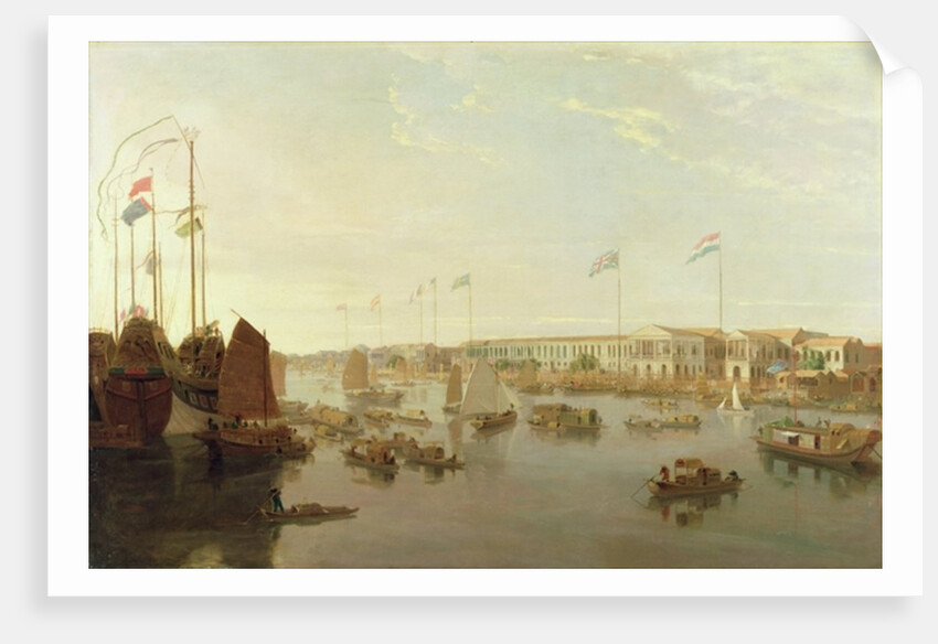 The European Factories, Canton, 1806 by William Daniell