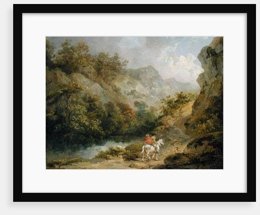 Rocky Landscape with Two Men on a Horse, 1791 by George Morland